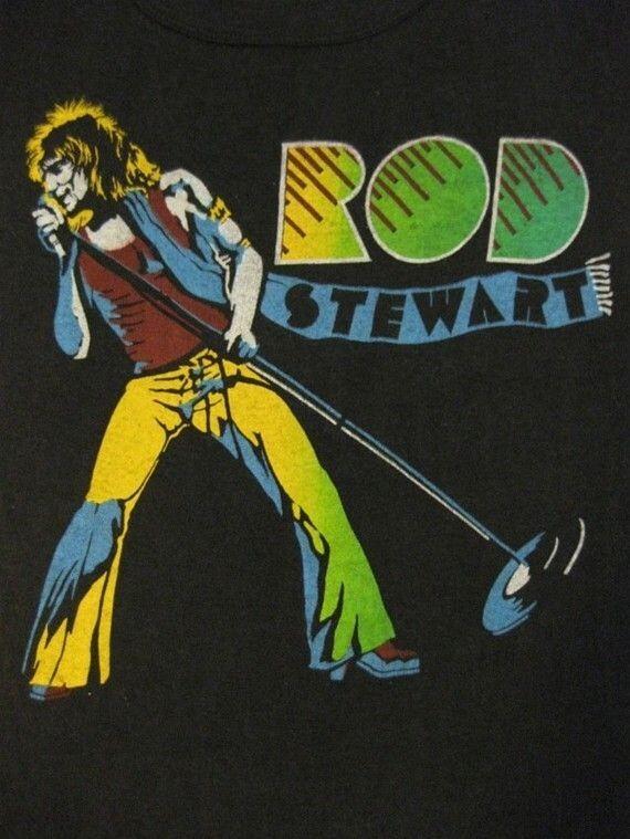 Rod Stewart 70s Tour Cotton Black All Size Unisex Shirt Unisex T-Shirt M