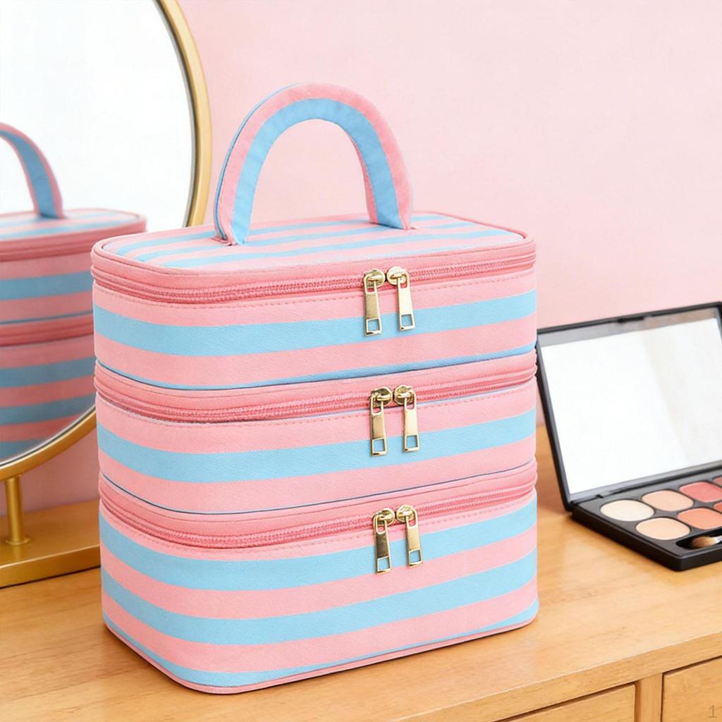 Toiletry Bag Bathroom Cosmetic Organizer Waterproof Compact Multifunctional Carrying Case Women
