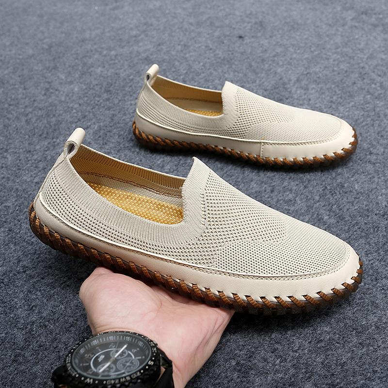 Fashion Handmade Mens Summer Loafers Handmade Casual Driving Flats Travel Slip-on Shoes Comfy Moccasins Leisure Walk Male Business Shoes