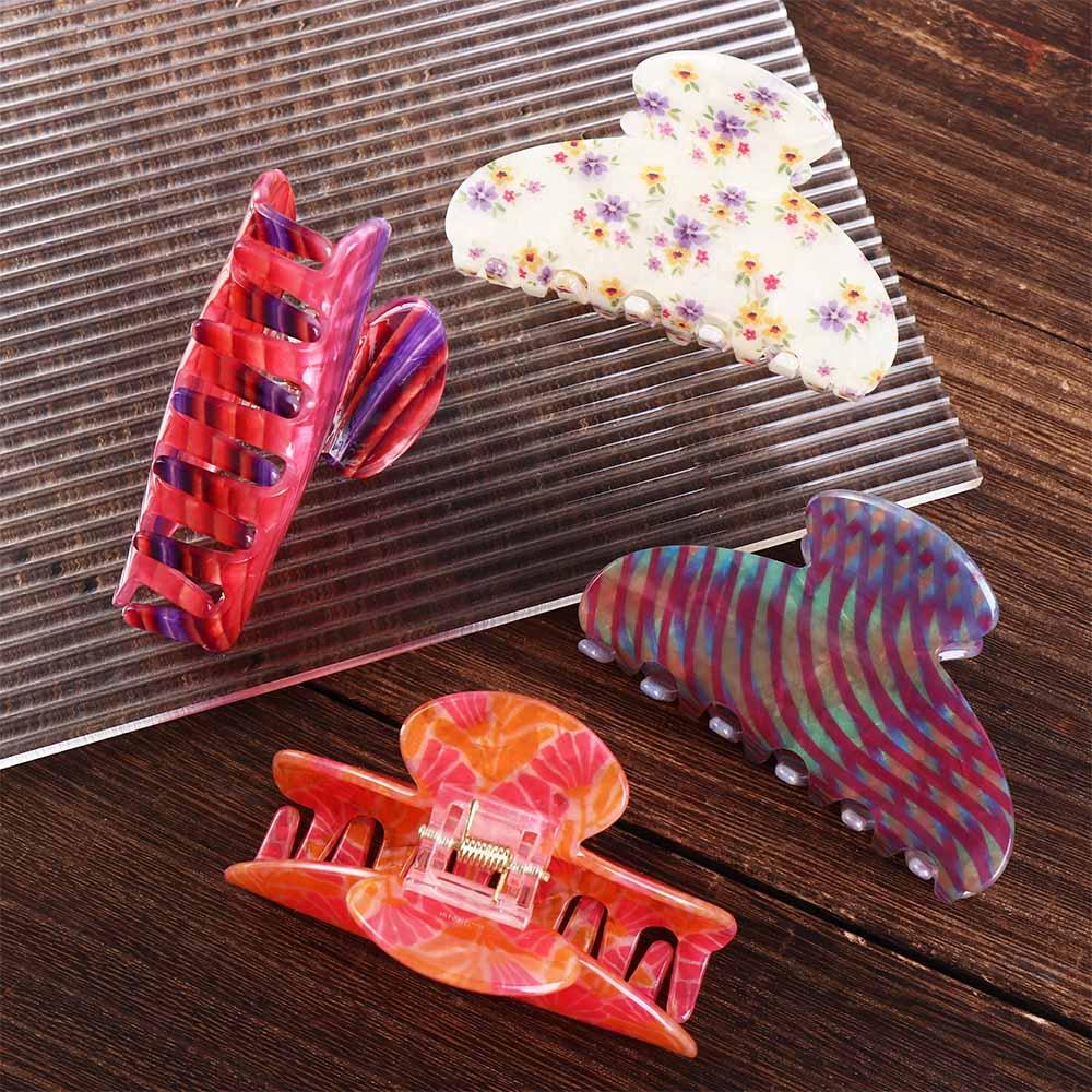 Acrylic Flower Hair Claw Korean Style Acrylic Shark Clip Retro Hair Claw Clip  Party