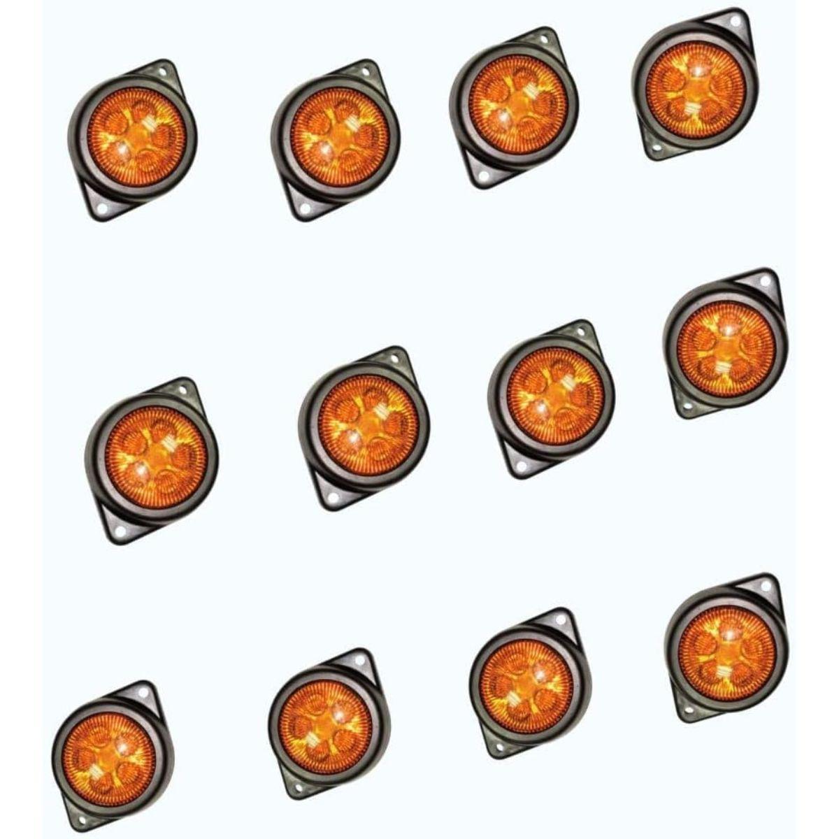 

APSMOTIV LED Outline Marker Lights trailer fot truck 24V Clearance Lamp chicken lights Marker lights Universal Fit, Color Amber, Pack of 12 бурштин
