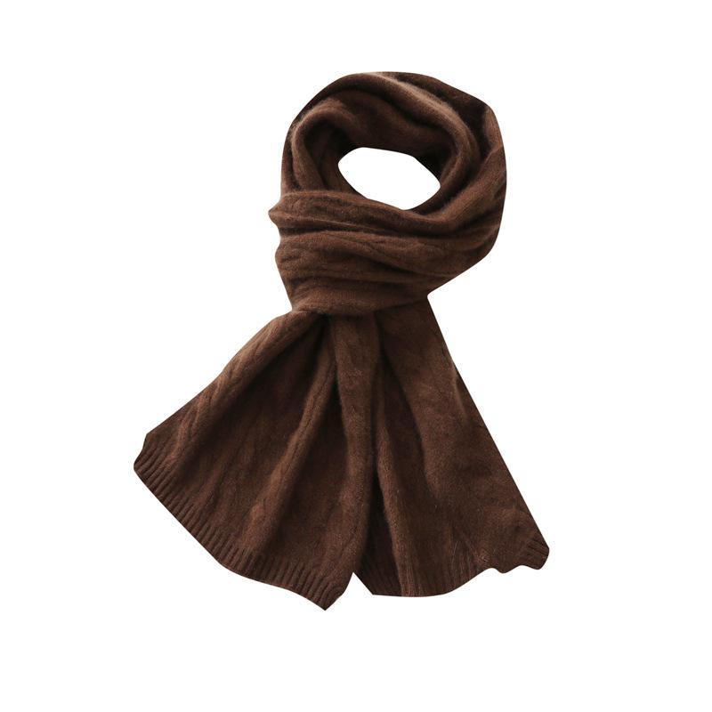 Unisex 100% Cashmere Cable Knit Scarf - Autumn/Winter Thick Warm Neck Warmer for Couples & Parent-Child Matching