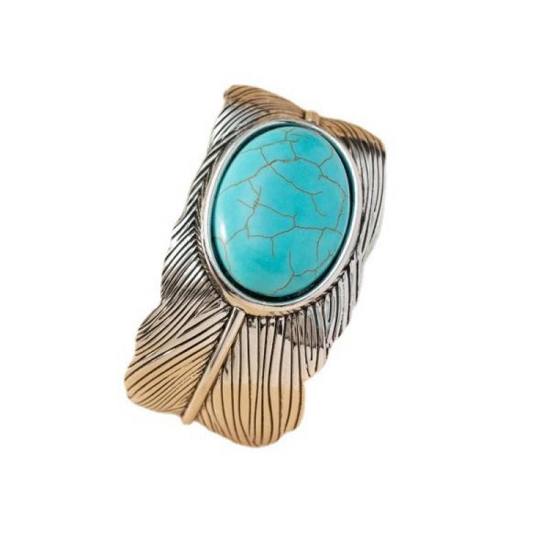 Bohemian Peacock Feather Bracelet Iron Alloy Electroplated Vintage Style Statement Jewelry Women