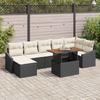 Garden Sofa Set with Storage 8 pcs Black Poly Rattan