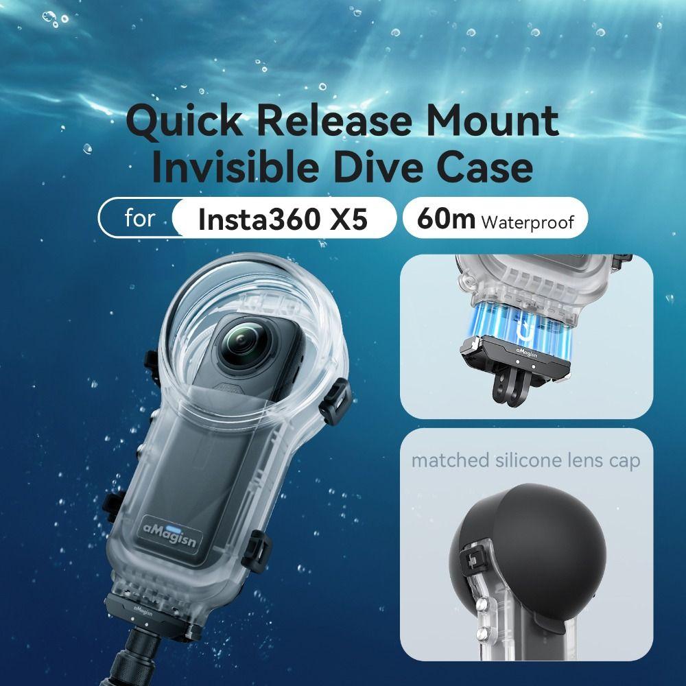 with Lens Cap Waterproof Case Hard Housing Cover for Insta360 X5 Action Camera Accessories