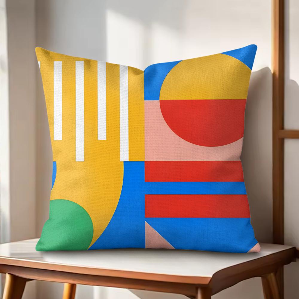 

Geometric patterns Cushion Cover Natural Linen Organic Fabric DoubleSided Printing Couch Pillow Covers Home Decor Gift 30x30cm