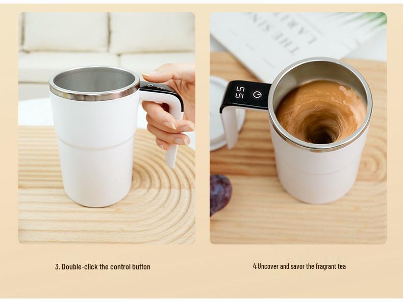 Smart Electric Magnetic Stirring Cup: Portable Coffee, Protein, and Milk Mixer