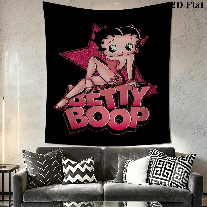 betty boop Wall Tapestry Aesthetic Wall Hanging Printed Fabric Blanket Decorative Tapestries for Bedroom Living Room Home Decor