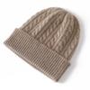 Cashmere Blend Thick Vintage Cable Beanies Women Solid Ribbed Hem Soft Knitted Cap Hat Woolen Autumn Winter Warm Skull Caps