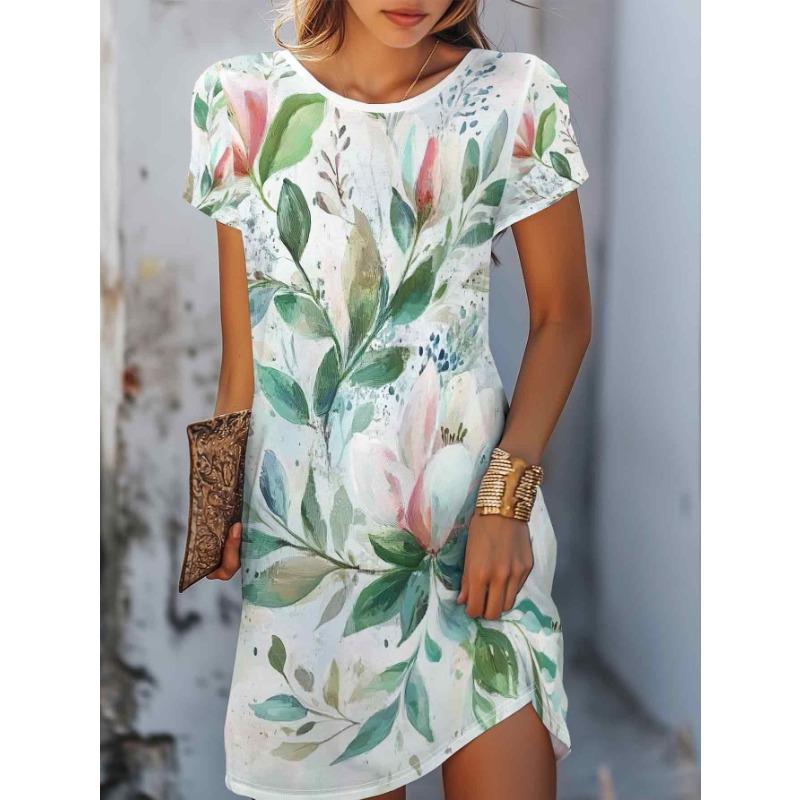 Women's Fashionable Dress, Cute Little Animals and Floral Prints