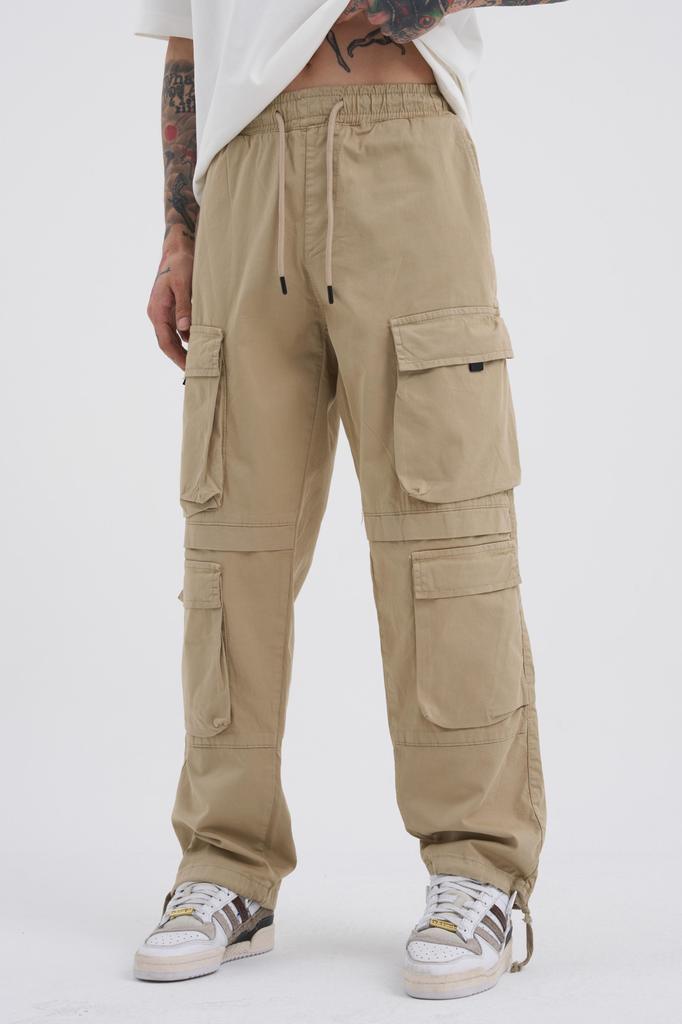 Men's Baggy Machinist Cargo Jeans – Beige S