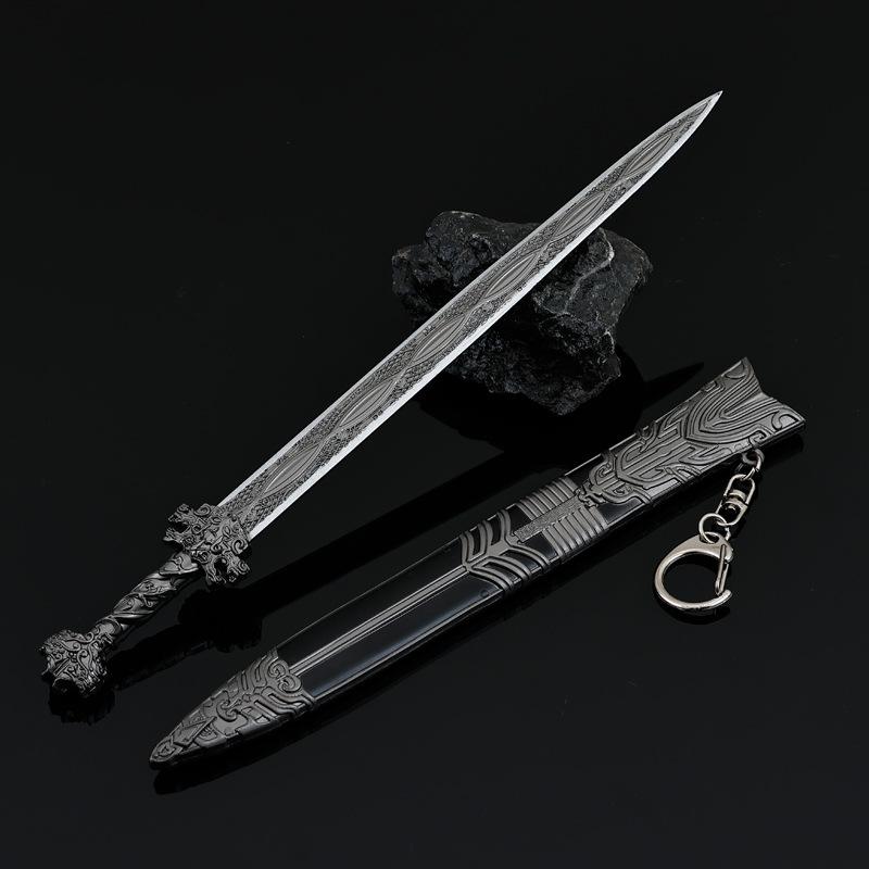 22Cm Chinese Ancient Cold Weapons Full Metal Craft Models Collectible Table Ornaments Cosplay Plaything Sword Birthday Present For Boy