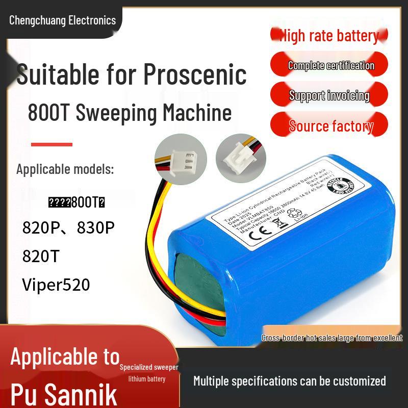 14.8V Lithium Battery Accessories for Proscenic 800T 830P 820P Robot Vacuum Cleaner