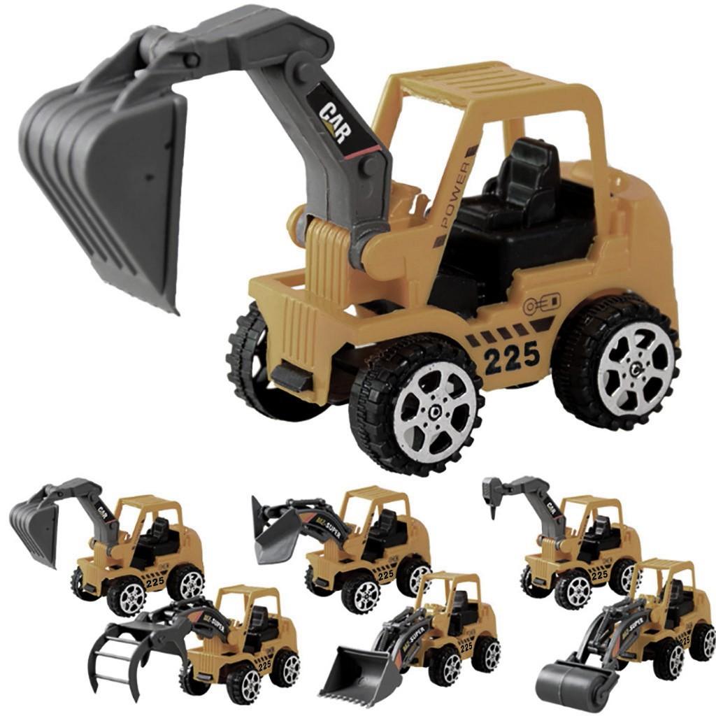 6 Pcs Play Vehicles Construction Vehicle Truck Cars Toys Set Friction Powered