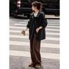 MOHANIMEI Korean Style Faux Lamb Wool Patchwork Hooded Jacket