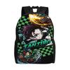 Kamado Tanjiro Backpack Demon Slayered Female Polyester Sport Backpacks Pattern Casual High School Bags Rucksack