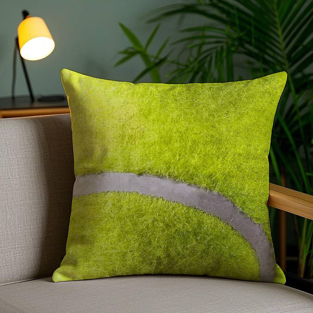 Fashion Tennis Ball Pillow Case Short Plush Double-sided Print Square Throw Pillow Covers Sofa Home Cushion Decor