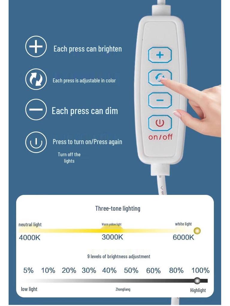 LED Desk and Bedside Lamp with Magnetic Eye Protection and Charging Port