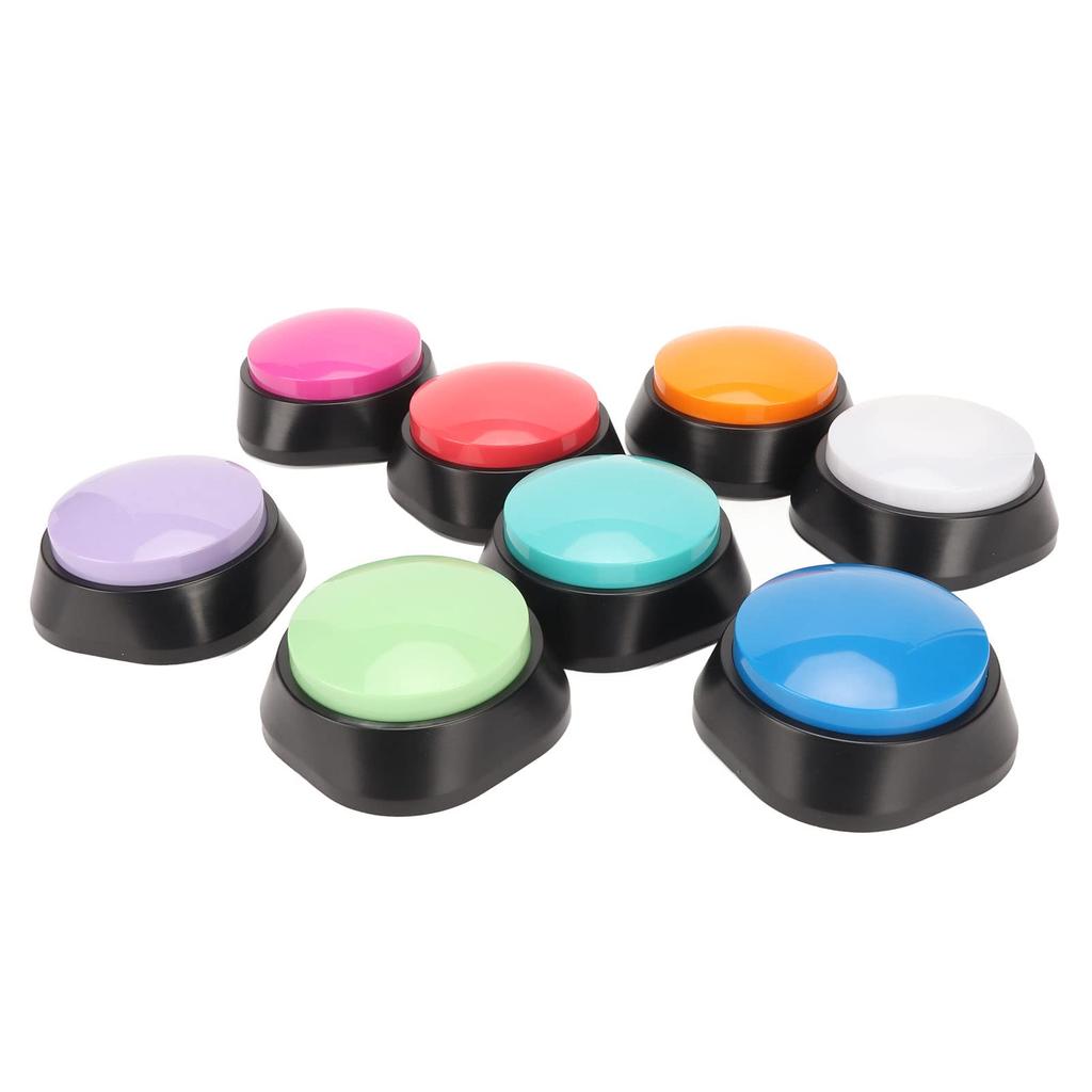 Hirelax Voice Recording Pet Training Buzzer for Dog ABS Available in Rose Lake and Buttons, 8-Pack, 30-Second Recording, Communication, Material, Red,
