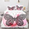 Butterfly Duvet Cover Set 3D Galaxy Purple Butterfly Floral Printed Bedding Set Fantasy Theme King Size Comforter Cover for Girl