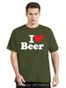 Funny I Love Beer Red Heart Men's Clothing Fashion Casual Oversized T-shirt Drinking Fitness T Shirt Funny Print Cotton Tshirt