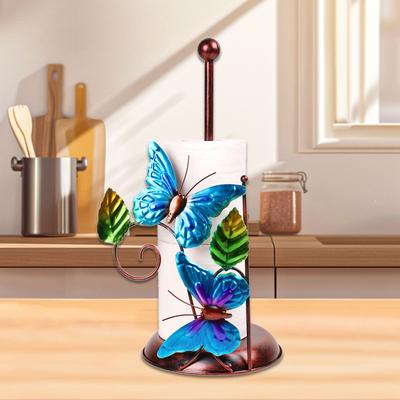 Porte-rouleau de papier toilette papillon créatif en fer, porte-papier papillon unique en fer, décoration d'intérieur pour rehausser les décors de la maison