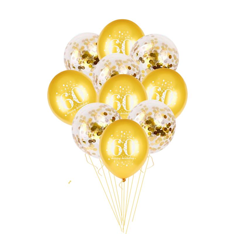 Black Gold 30 40 50 60 Years Birthday Party Confetti Balloon 30th 50th Birthday Party Decorations Adult Party Ballon Air Globos