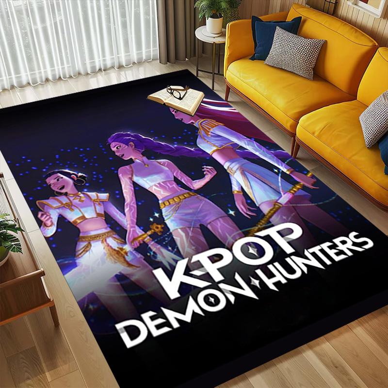 Kpop Hunters Living Room Non-Slip Area Rug Soft Carpet for Bedroom Game Playroom Sofa Office Home Decor Doormat Christmas Gift C9211339