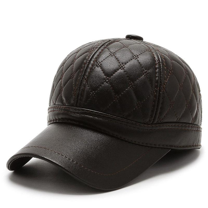 New men's middle-aged and old baseball cap winter velvet thickened warm ear protection cotton hat outdoor cap