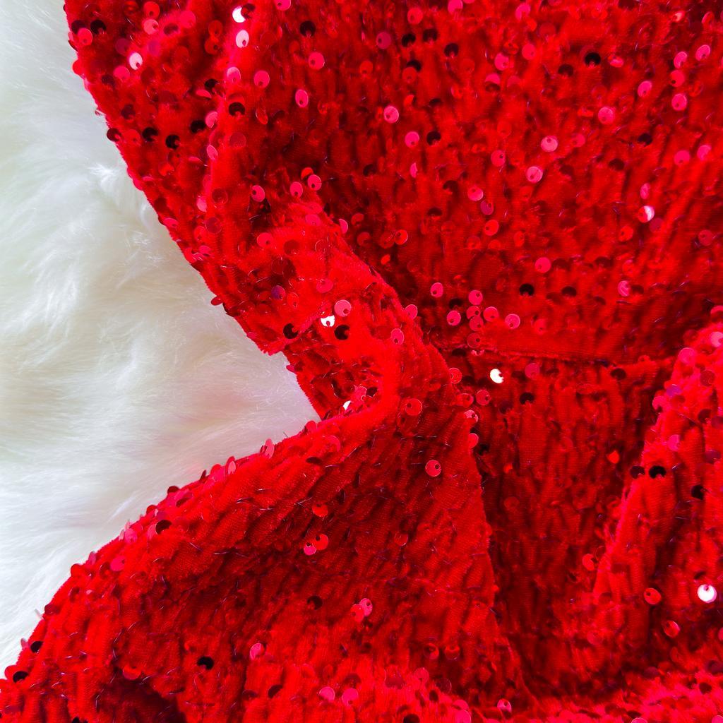 Sexy červené flitrové košilkové šaty Dámské Jednobarevné Výstřih do V Bez rukávů Špičkové společenské šaty Bodycon Zadek Rybí ocas Vestidos