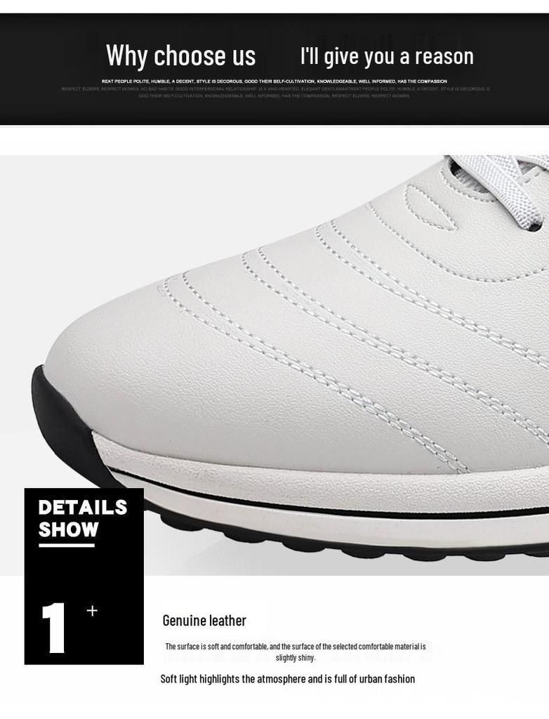 Herren 2025 Trend Echtes Leder Weiche Sohle Lässige Atmungsaktive Weiße Sneaker