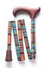 Merry Sticks / Bright Life / Folding Walking Stick / Cane / Tartan Check (Orange)