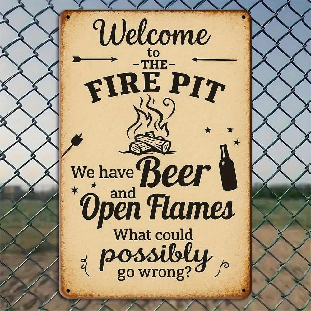

Welcome to The Fire Pit vintage metal sign, 8x12 inch. чистый