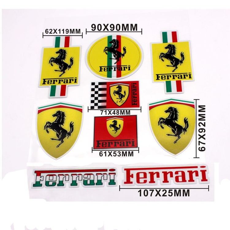 Adesivo per Auto Riflettente Decorazione Decalcomania Autoadesiva Scudo Adesivi Sostituzione per Ferrari SJ Teams Accessorio di Styling