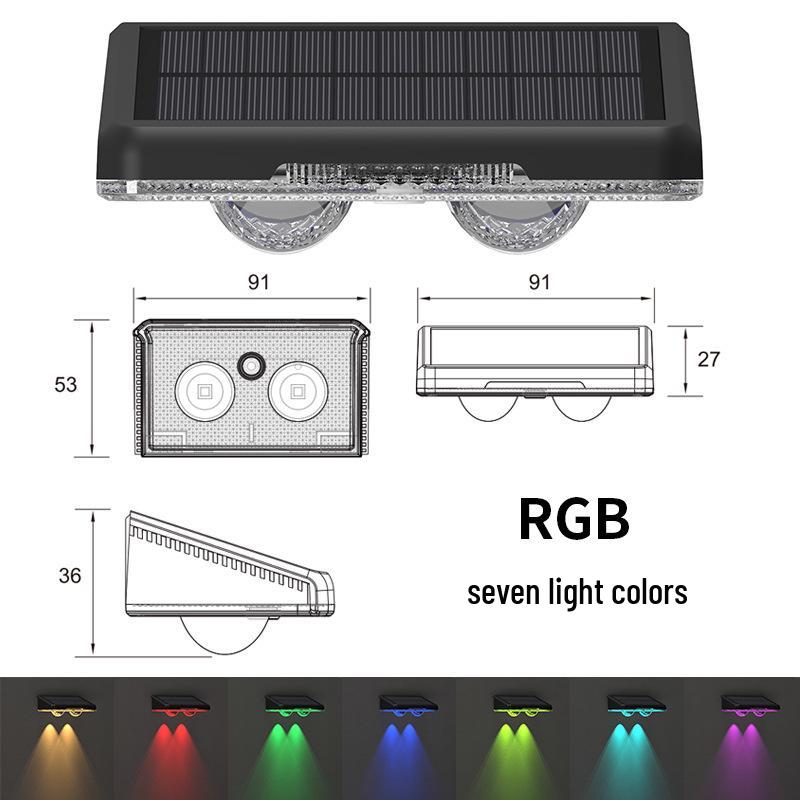 

Светодиодный солнечный RGB уличный настенный светильник для патио и сада 4-pack