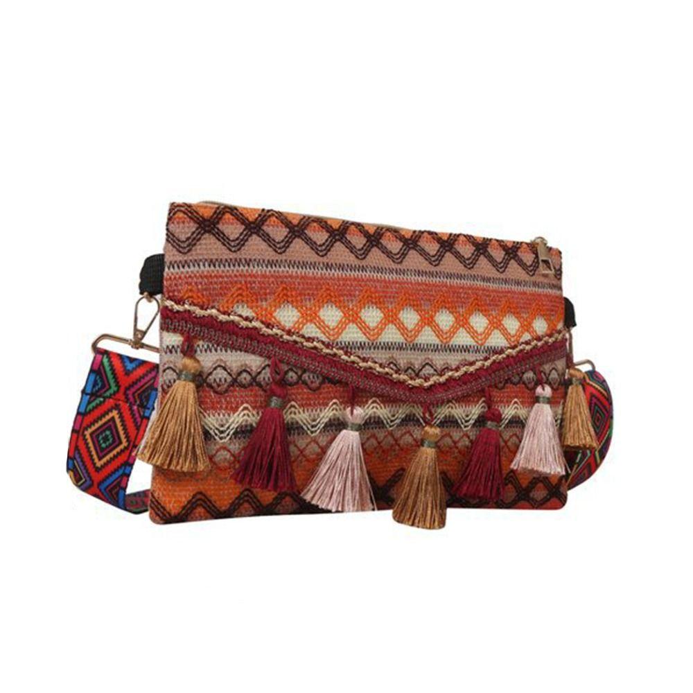 All-match Geometric Handbag Women Bag Large Capacity Bag Bohemian Shoulder Bag Fringe Shoulder Bag
