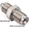 3AN Male to M10x1.0 Metric Inverted Flare Stainless Steel Brake Master Cylinder Adapter Fitting
