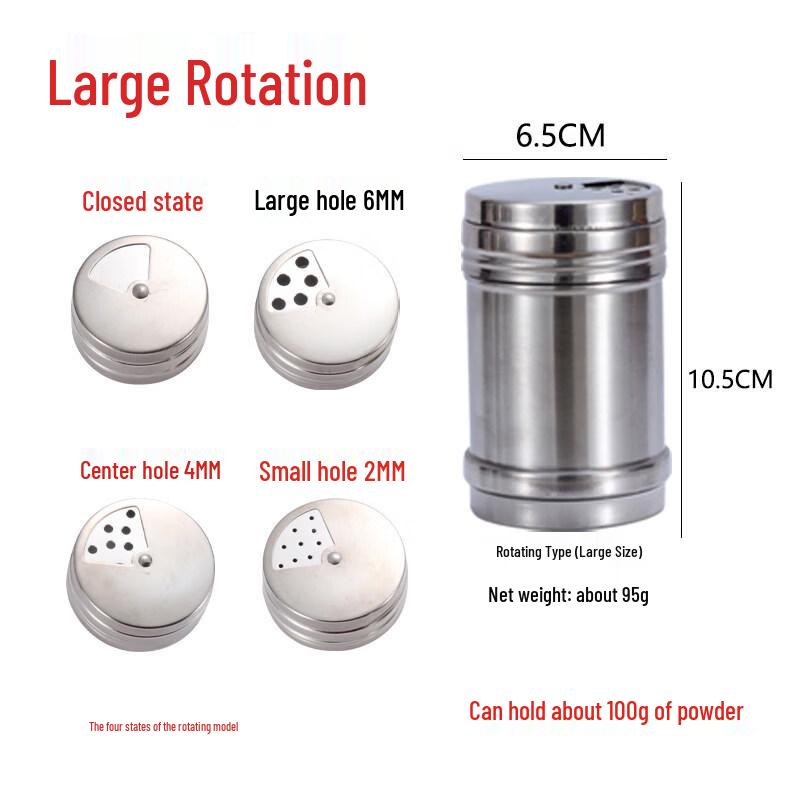LIEI Stainless Steel Rotary Spice Jar