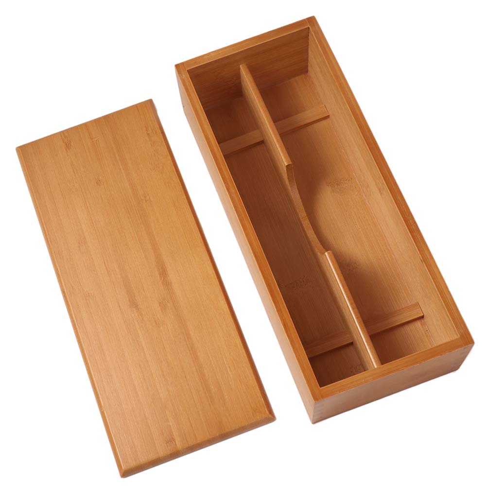 Practical Large Capacity Bamboo Chopsticks Box Environmental with Lid Bamboo Storage Box Safety Cutlery Storage Box Hotel