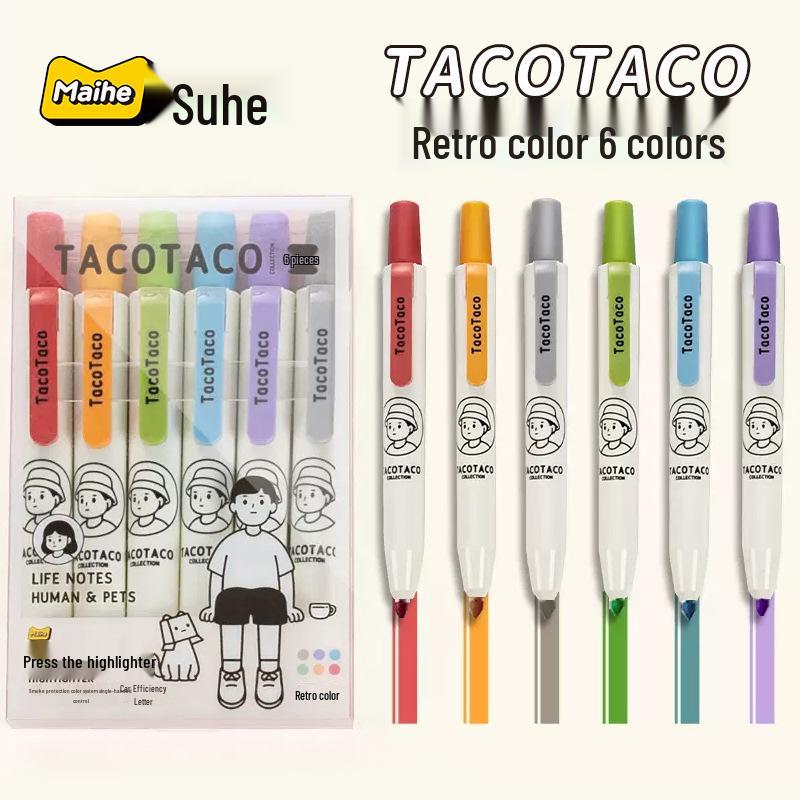 

Morandi Retro Fluorescent Highlighter Set for Students - Eye Protection, Bullet Journal Marking