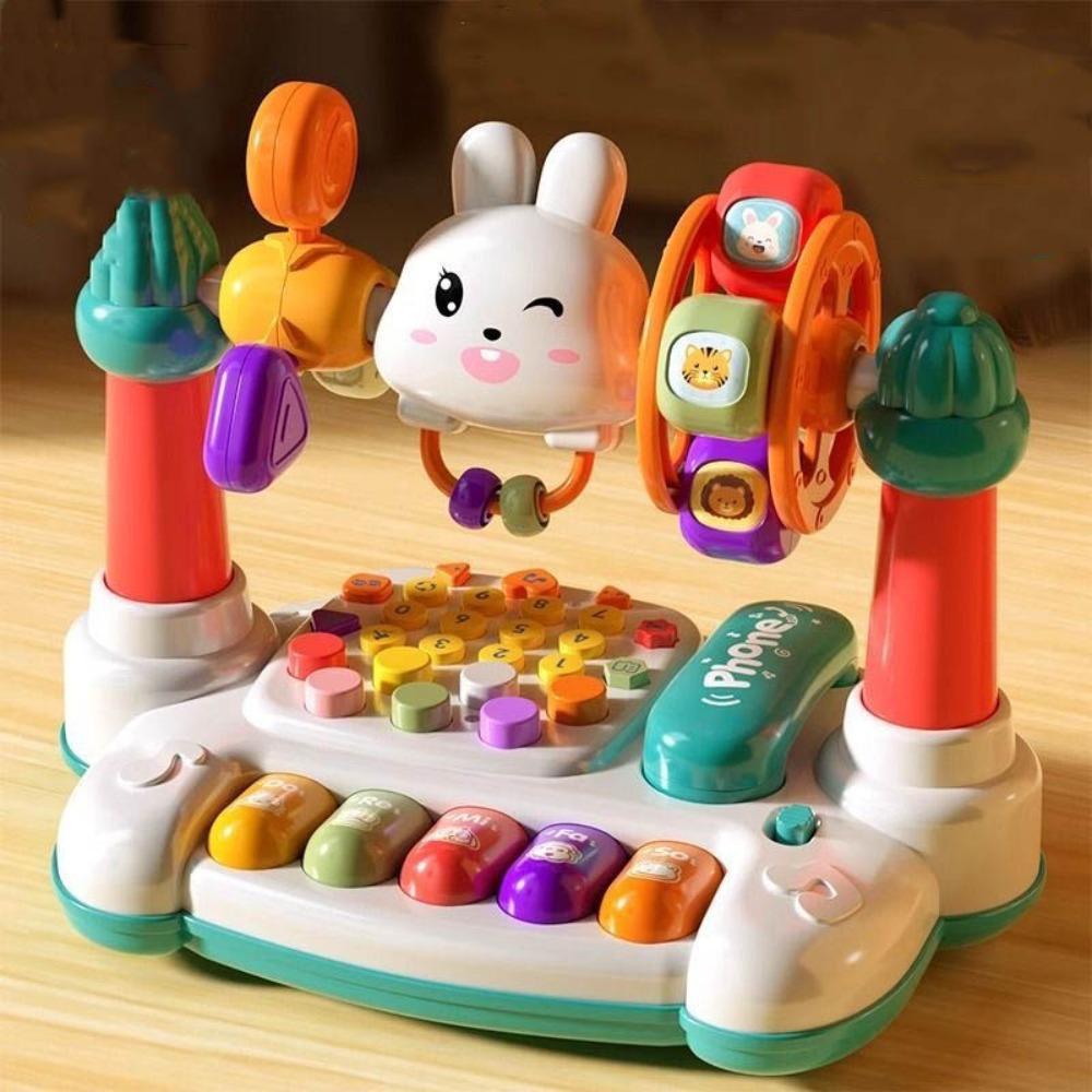 16 In 1 Educational Music Toy Rabbit Baby Piano Toys Cute Rotating Music Piano Keyboard  Toddlers