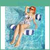 Portable Pvc Striped Water Hammock With Backrest Adult Floating Lounge Chair Yellow