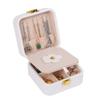 PU Leather Portable Double Layer Jewelry Storage Box with Mirror Earrings Ring Makeup Box