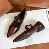 Pointed retro low-heeled flat-heeled Mary Jane shoes for women's spring new models with temperament single shoes for women