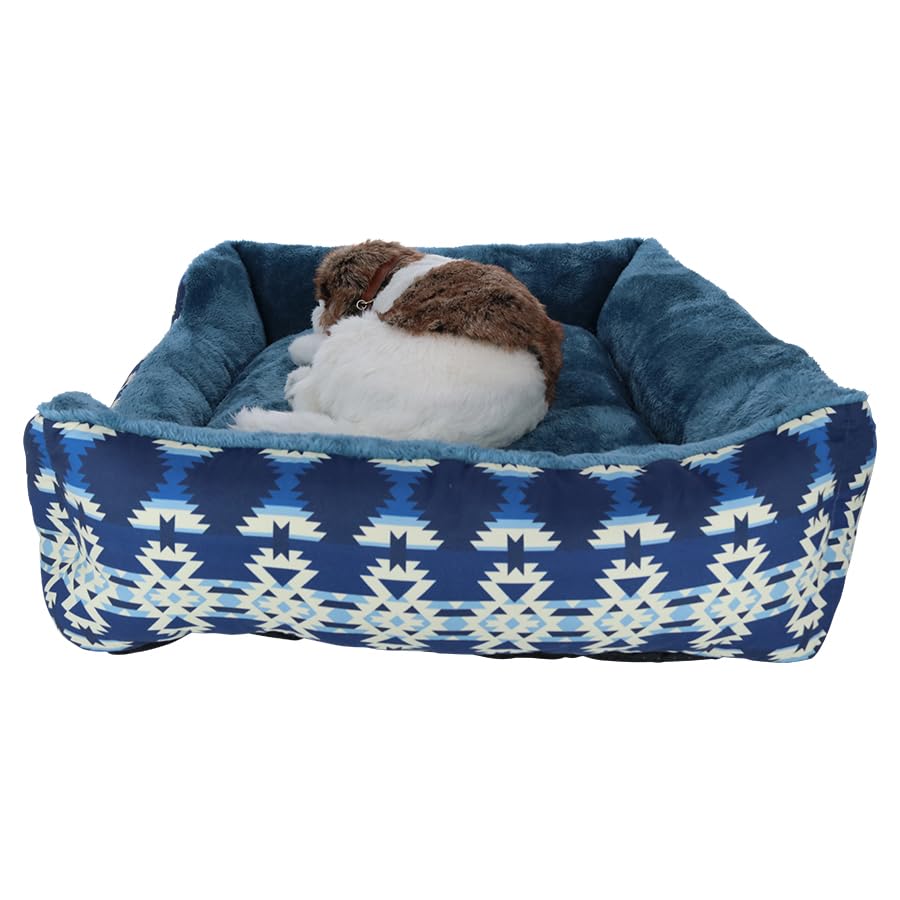 LOGOS Indy Pet Bed | Indy Print Pet Supplies, Bedding, Dog Supplies, Cat Supplies, Bed, Cushion (Navy, Large)