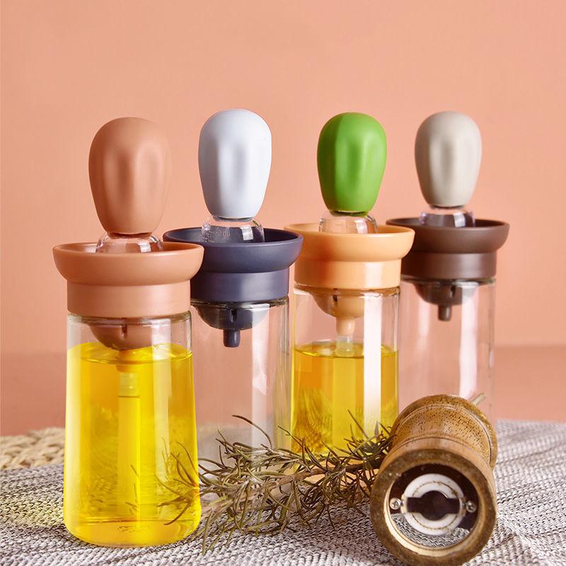 Integrated Silicone Oil Brush & Bottle for Kitchen, Baking, BBQ, and Air Fryer