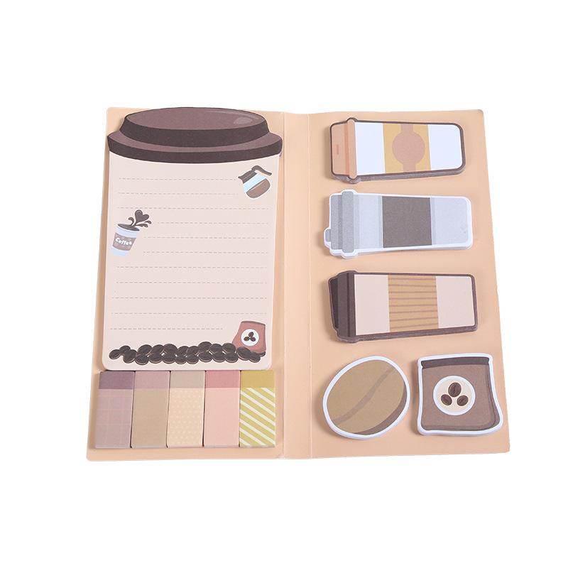 Cartoon Coffee Combo Pack: Children s Notebook & Irregular Sticky Notes Planner