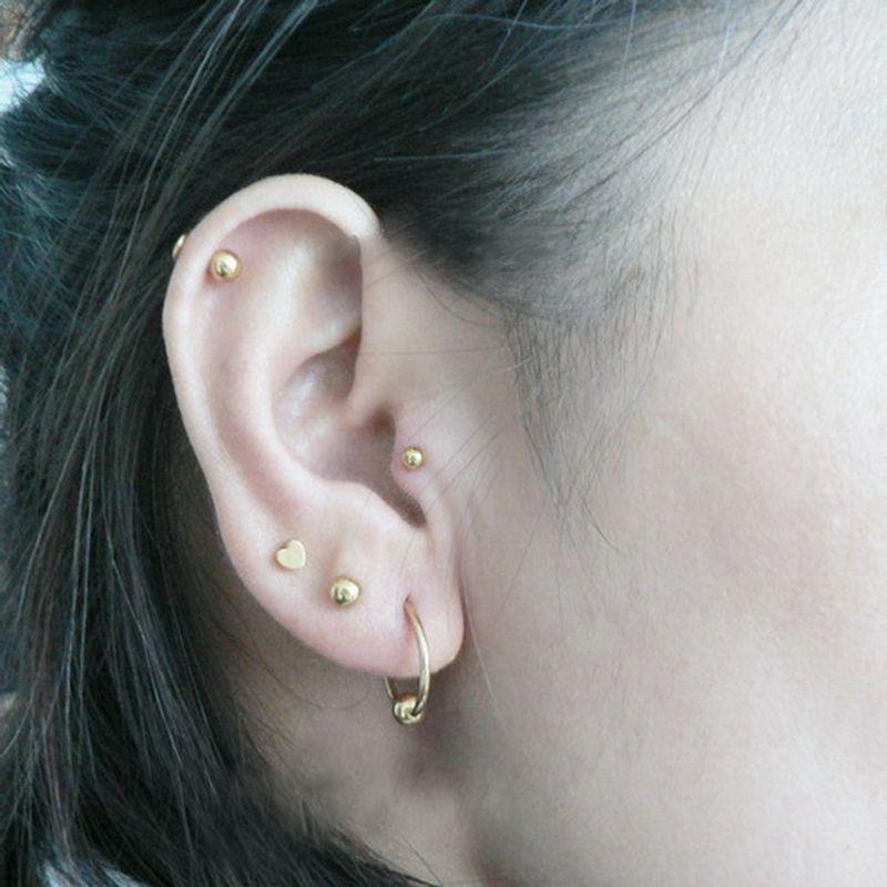 

4 мм Трудно найти Короткий стержень Титановая сталь Длина Шарик Серьга-пусет для кости уха Fine needle rose gold (Ball 3mm) Flats one