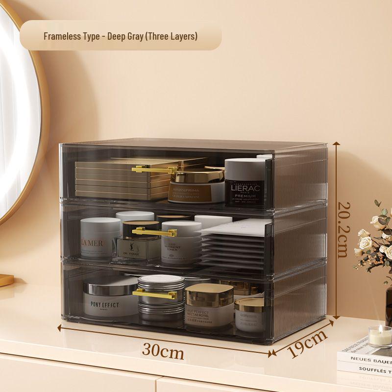 Schicke Transparente Kosmetik-Organizer-Box - Staubdichte Aufbewahrung für Hautpflege, Lippenstifte und Make-up