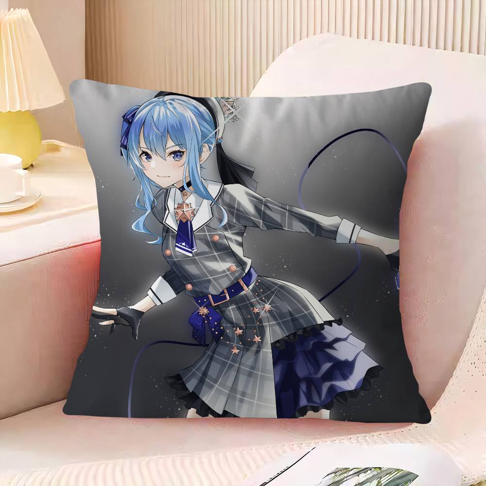 

H-HoshimachiS S-Suisei Personalized Pillow Dust Cover Bedroom Kids Party Decoration Pillowcase Birthday Children Gift 16x16Inch